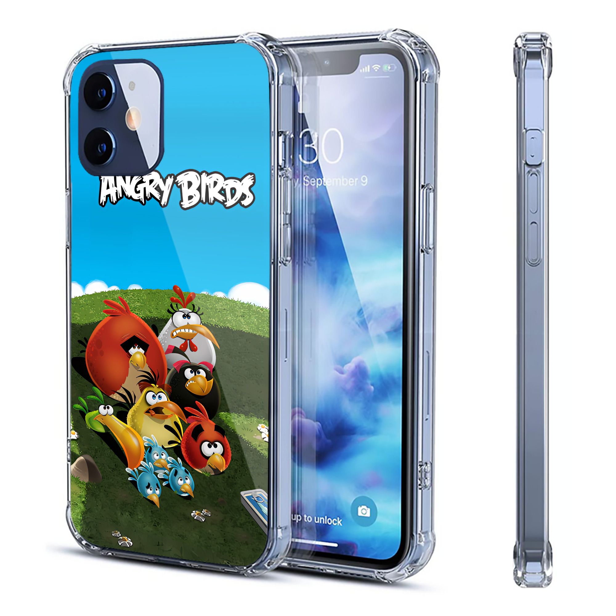 （画像用） Angry Birds アングリーバード 【iPhone 12シリーズ対応】透明スマホケース（クリアソフトケース）